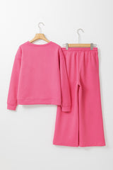 Tenue ample 2 pièces texturée ultra ample rose fraise
