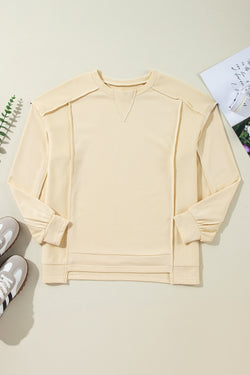 Beige and splicing beige sweatshirt