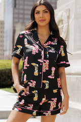 Ensemble pyjama court imprimé bottes western noires-A WOMAN WE LOVE