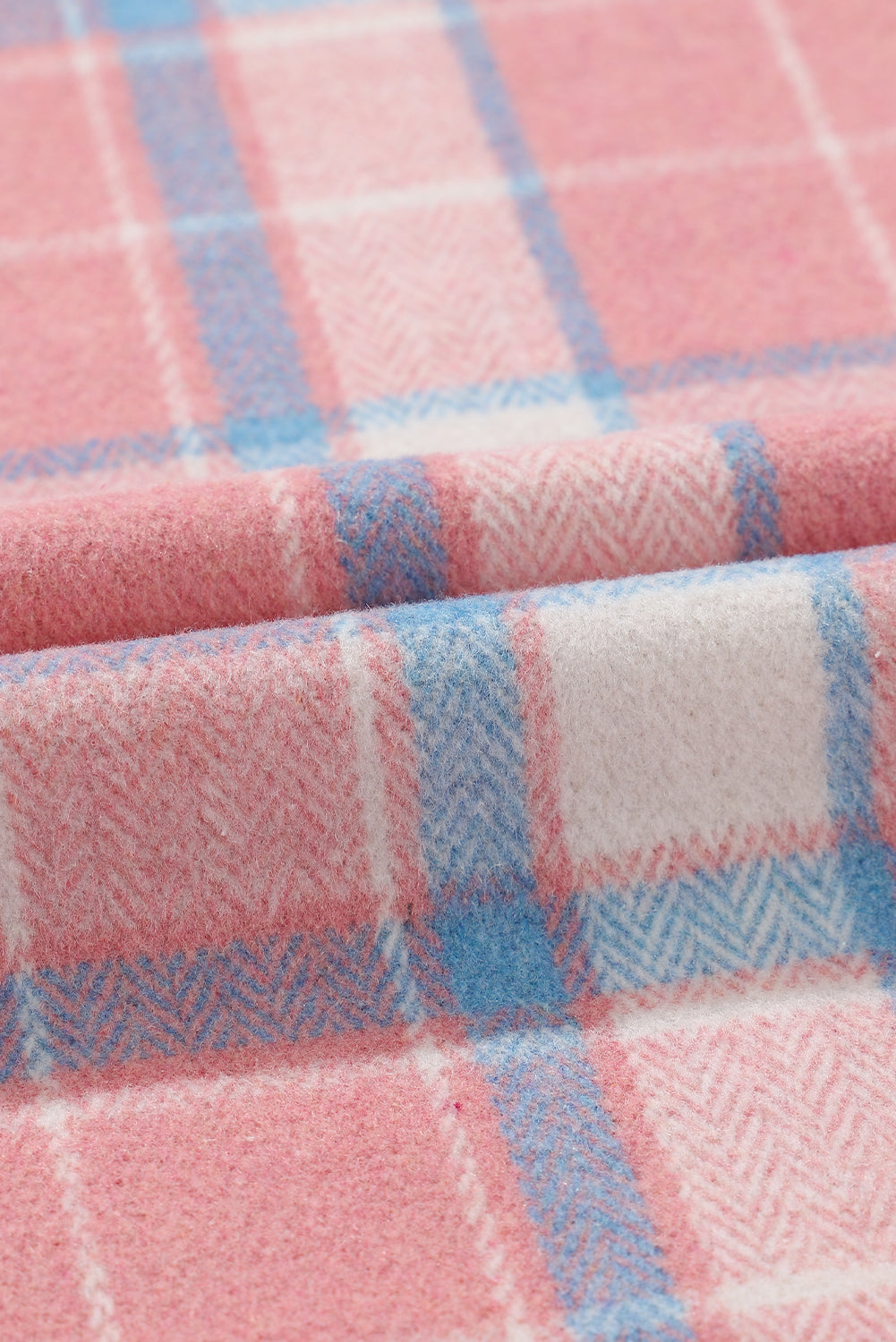 Pink Plaid Flap Pocket Flannel Shacket