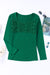 Green Long Sleeve V-Neck Lace Crochet Top