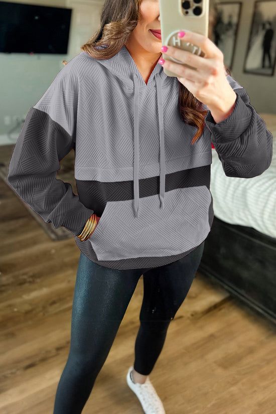 Textured gray hoodie *