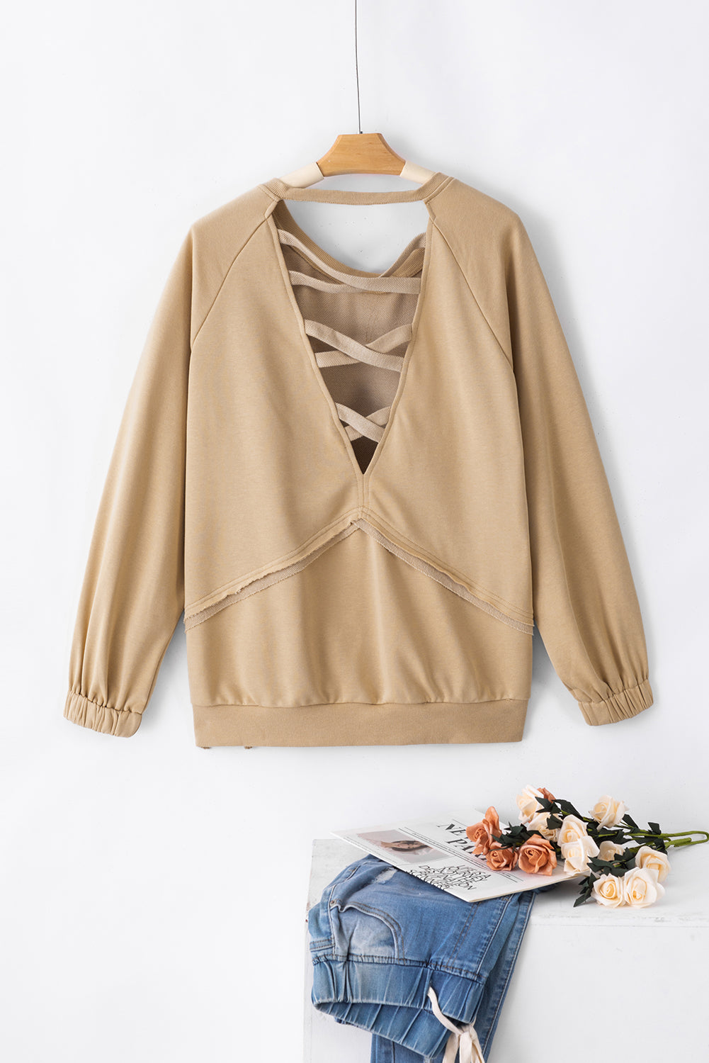 Sweatshirt, beige beige beige ligero, abiertamente