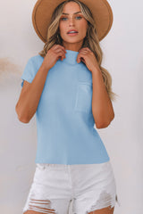 Short sleeve sweater in ribbed knitting *