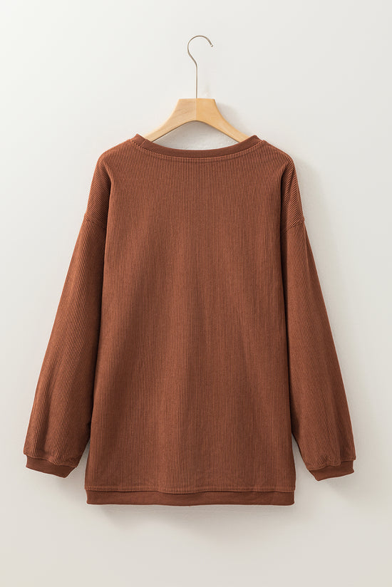 Brown corduroy oversized sweatshirt