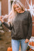 Grey Acid Wash Drop Shoulder Long Sleeve Sweatshirt with Pockets