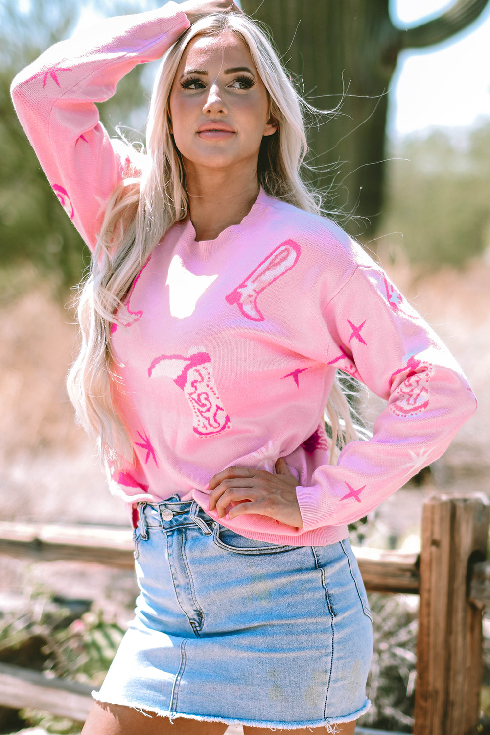 Pull botte de cowboy western rose