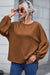 Faux Knit Jacquard Long Puff Sleeve Top