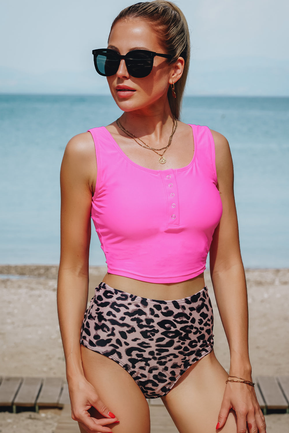 Ensemble de tankini imprimé léopard *-A WOMAN WE LOVE