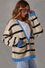 Large Cardigan Boutonnate with drooping shoulder color block white