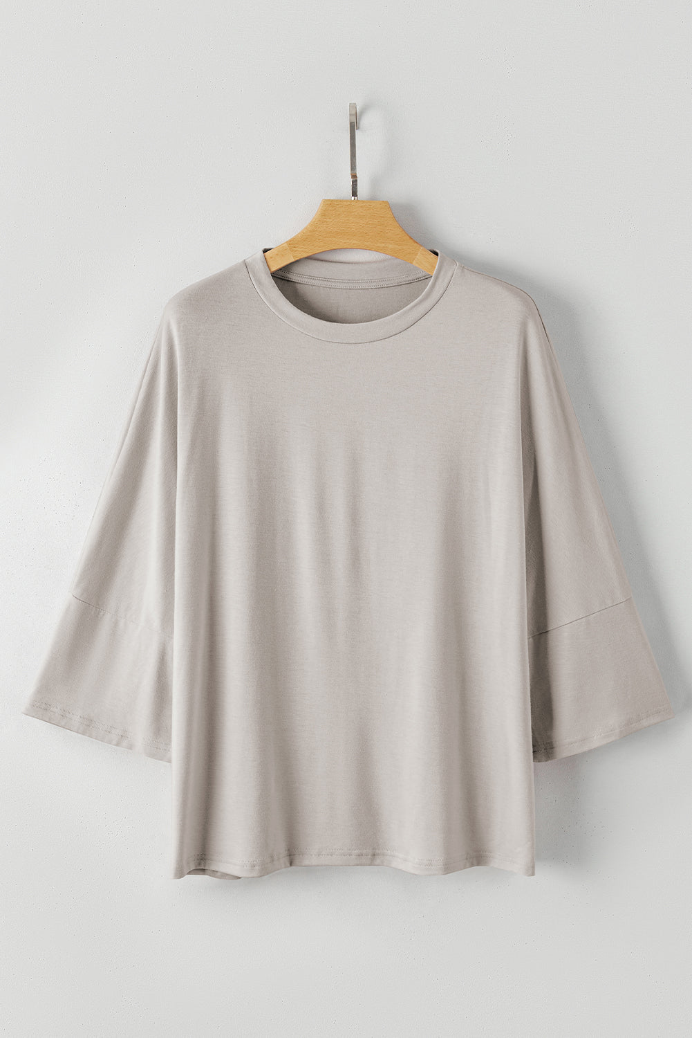 T-shirt oversize fluide gris à épaules tombantes