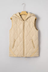 Veste sans manches matelassée beige doublée de polaire