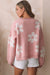 Multicolored shoulder sweater and pearl flowers