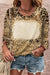 Brown Cheetah Bleached Print Long Sleeve T-Shirt