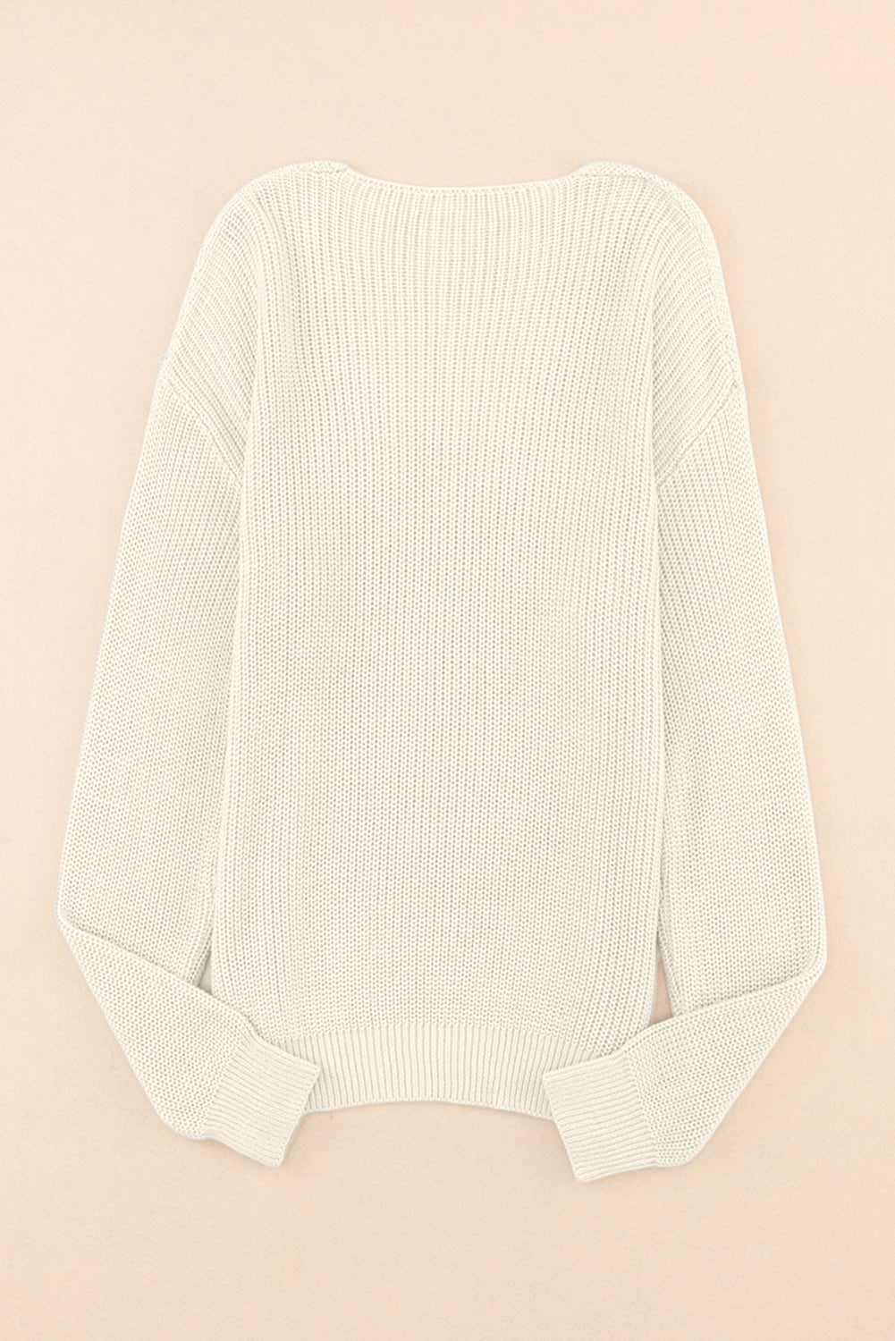 Pull à cou de cou à coute vers beige