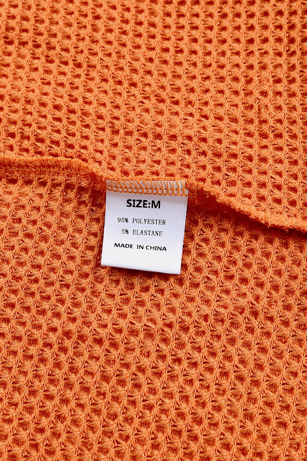 Orange Leopard Colorblock Waffel Strickdeckel