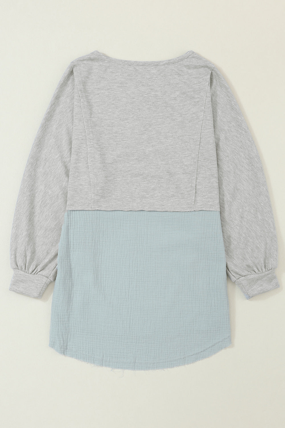 Chemisier surdimensionné gris froissé à ourlet brut, haut et bas-A WOMAN WE LOVE