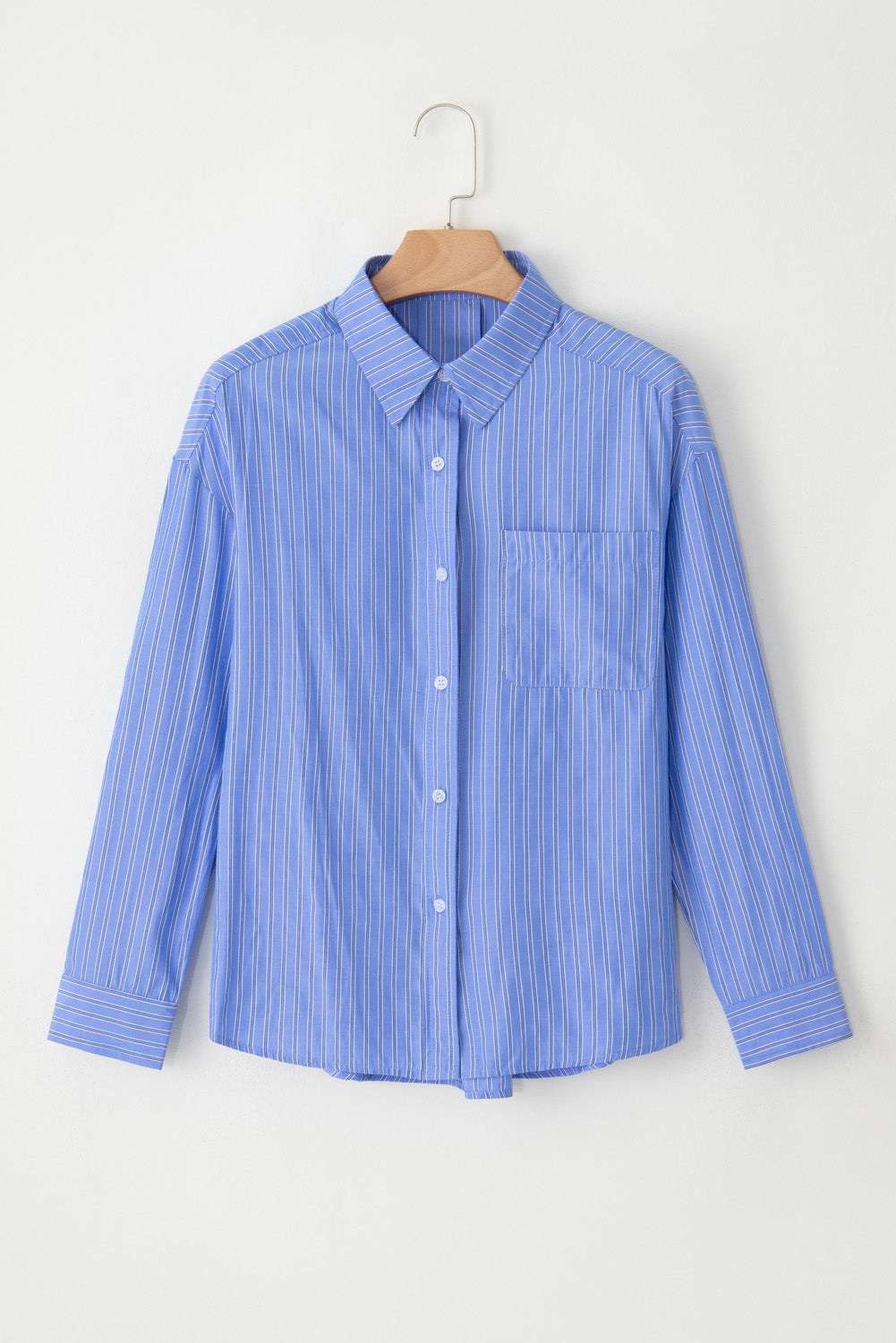 Blue Stripe Button Up Shirt casual oversize