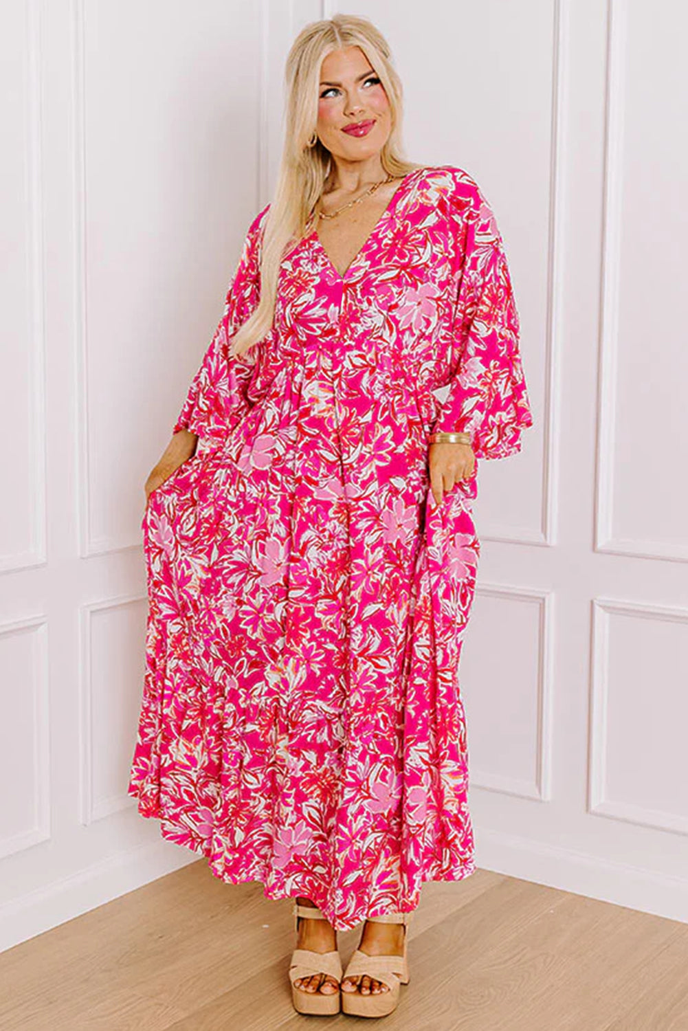 Robe Longue Florale Grande Taille *