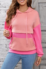 Sweat à capuche texturé rose *