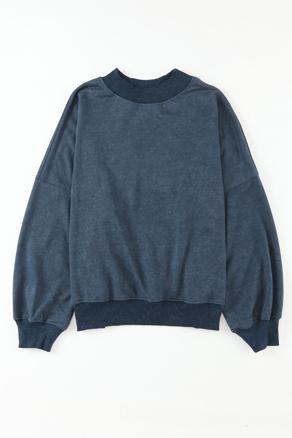 Sky Blue Drop Shoulder Crew Neck Pullover Sweatshirt