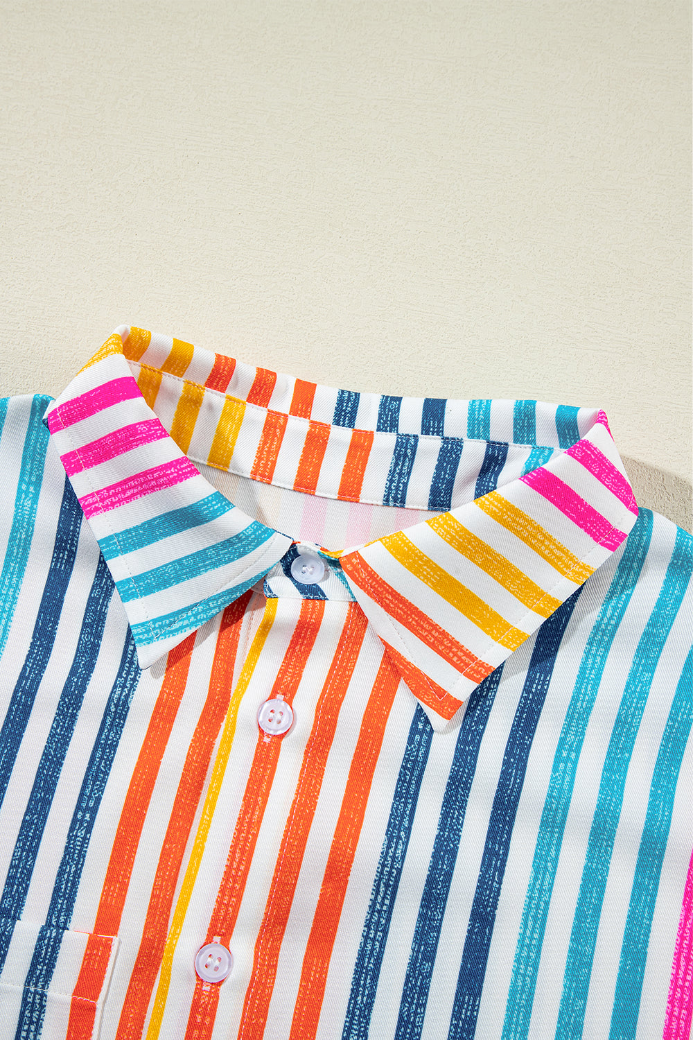 Camicia sciolta a goccia multicolore arancione