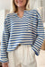 High -t -ted collar with blue stripes with pocket chest and buttoned back pocket