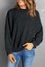 Black Crew Neck Drop Shoulder Sweatshirt