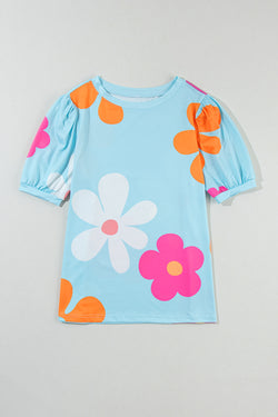 Camiseta con burbujas y estampados de flores *