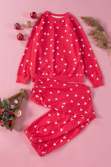 Ensemble pantalon rouge vif à imprimé cœur pour la Saint-Valentin-A WOMAN WE LOVE