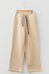 Pantalon uni à taille élastique avec cordon de serrage