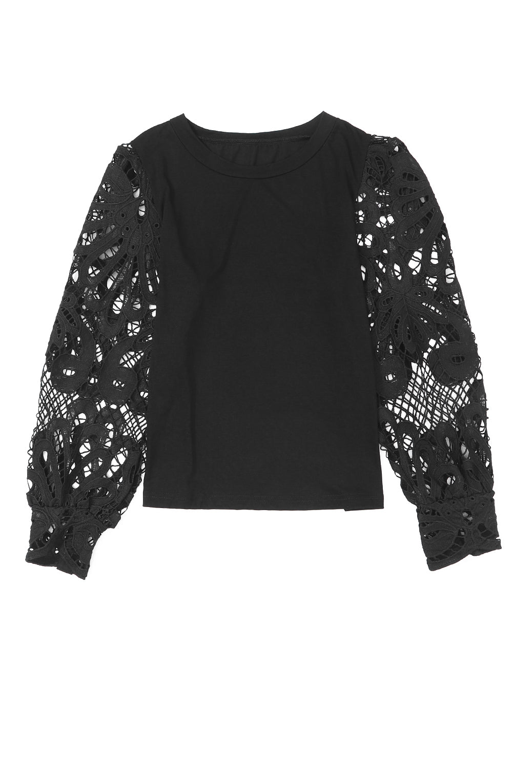 Blouse de cou à manche à manches noires