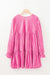 Velvet mini-rib and ruffled sleeves pink strawberry