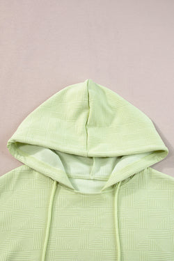 Ensemble sweat à capuche court texturé et short vert brume Meadow