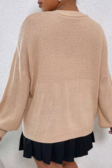 Cardigan gris fumé à manches bulles et épaules tombantes avec appliques florales-A WOMAN WE LOVE