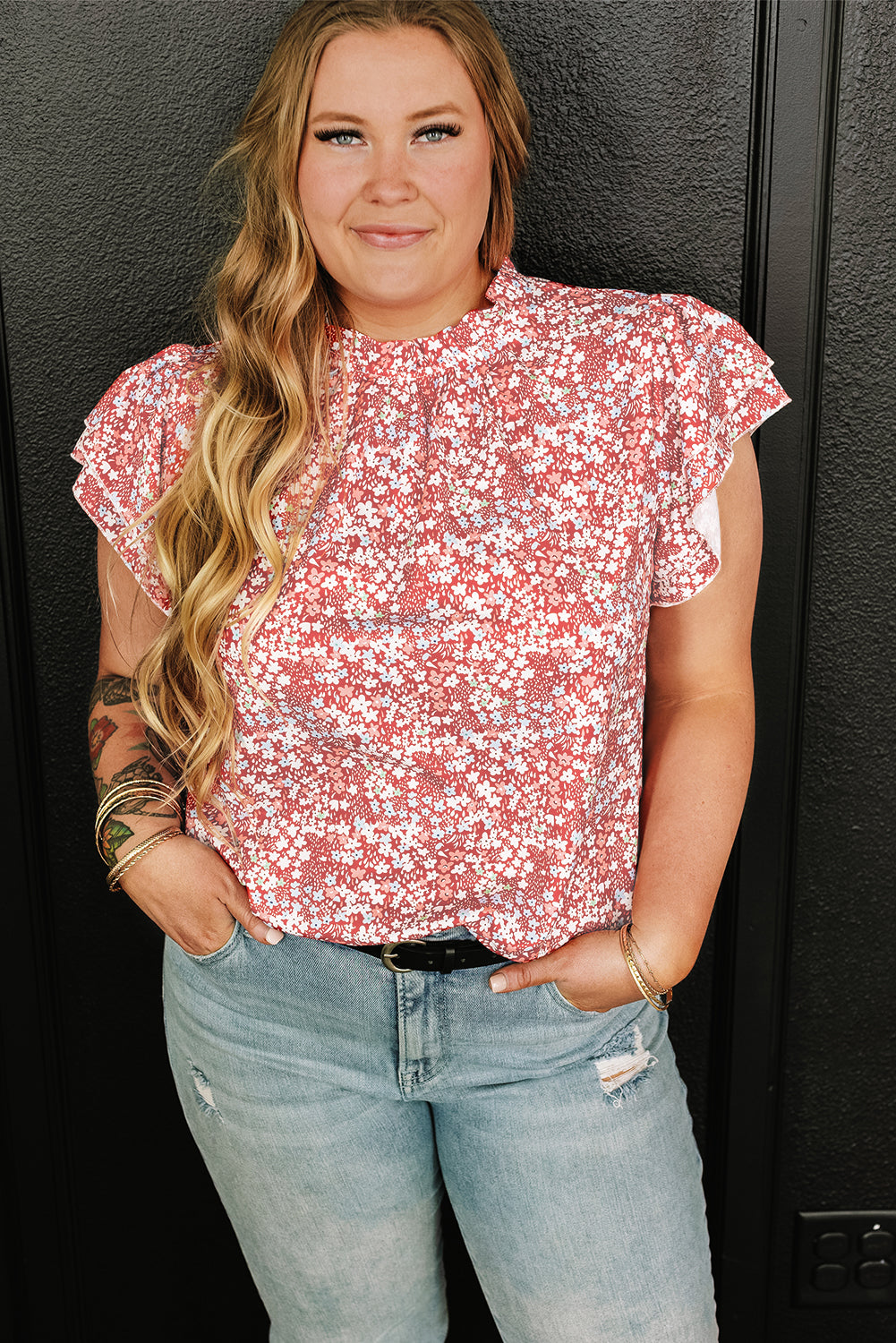 Chemisier imprimé floral  de grande taille *-A WOMAN WE LOVE