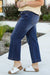 Large navy high navy -waving jeans *