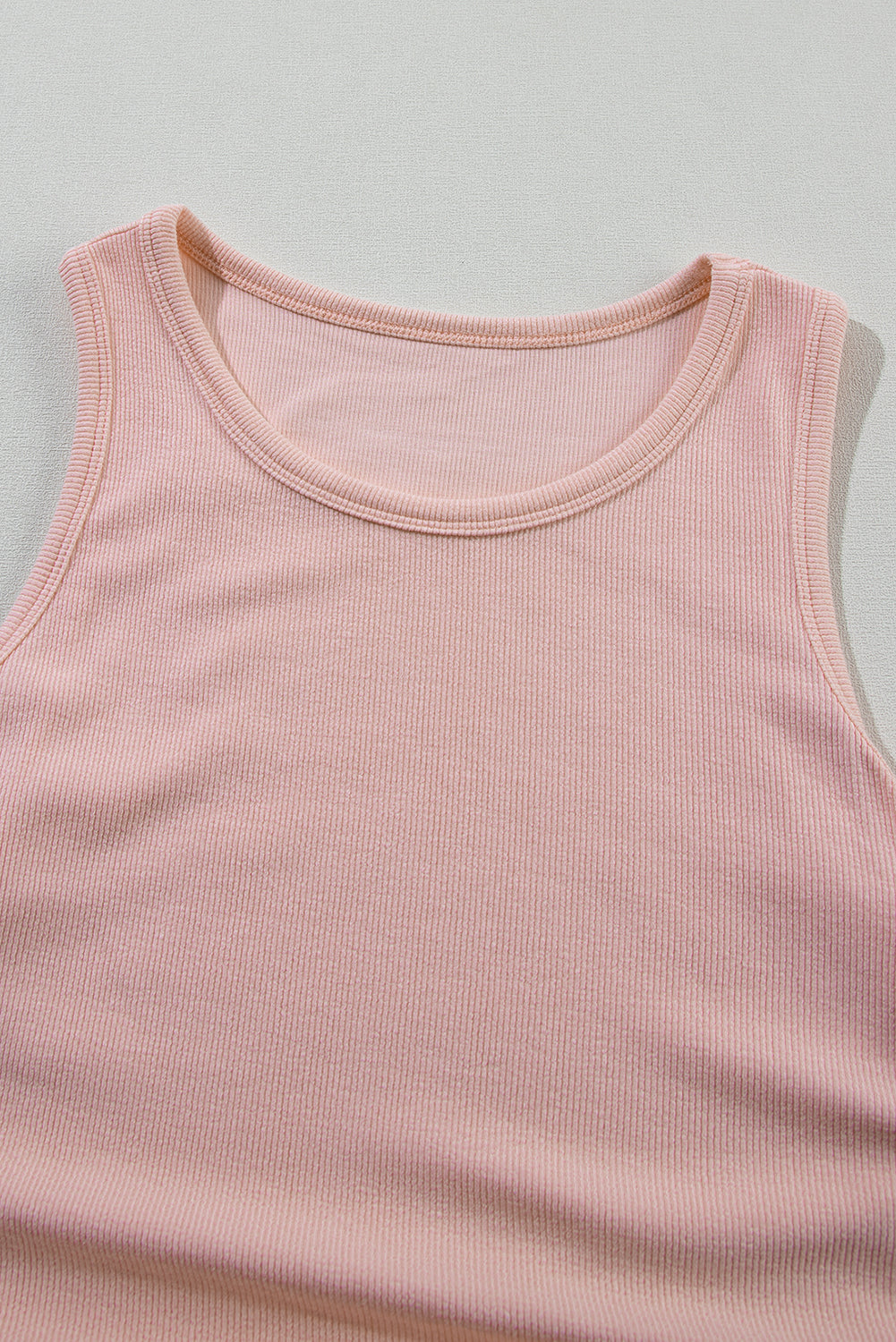 Apricot Pink Plain Ruched Side Tank Tank Toqule