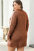 Robe pull coupe ample en tricot torsadé café à épaules tombantes