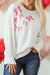 White Oversized Sequin Sweatshirt with Bow Tie, Top and Bottom