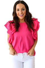 Blouse à pois suisses à rose rouge-A WOMAN WE LOVE