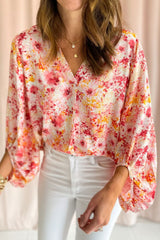Chemisier rose à petites fleurs *-A WOMAN WE LOVE
