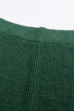 Ensemble pull vert tricoté à col en V et pantalon décontracté