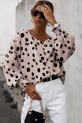 Blouse rose surdimensionnée à manches bouffantes et poignets à volants-A WOMAN WE LOVE