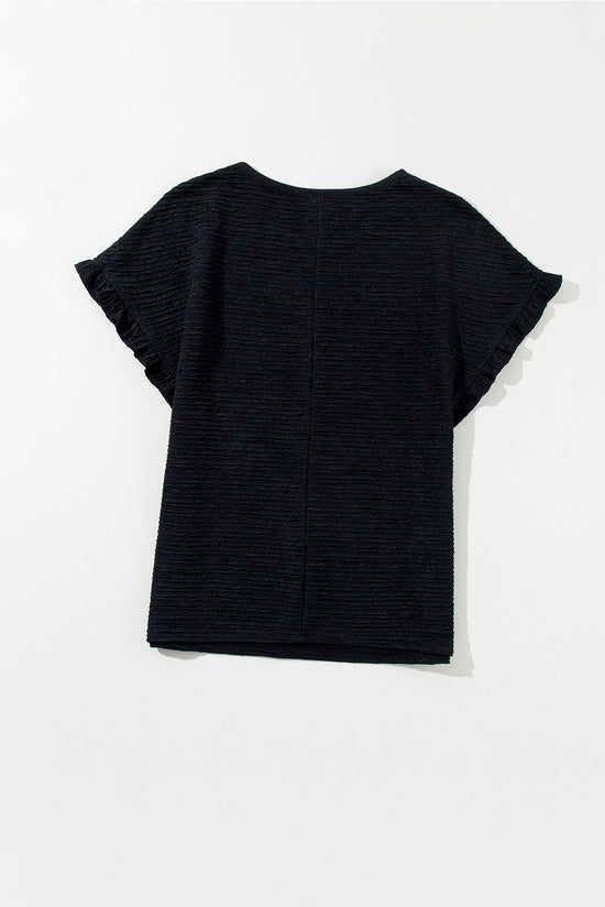 Black blouse with short sleeves *