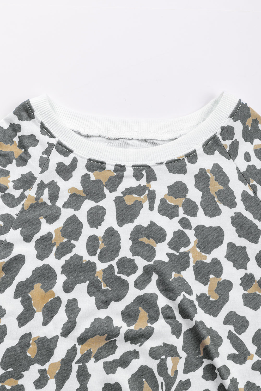 White leopard print top with plain border