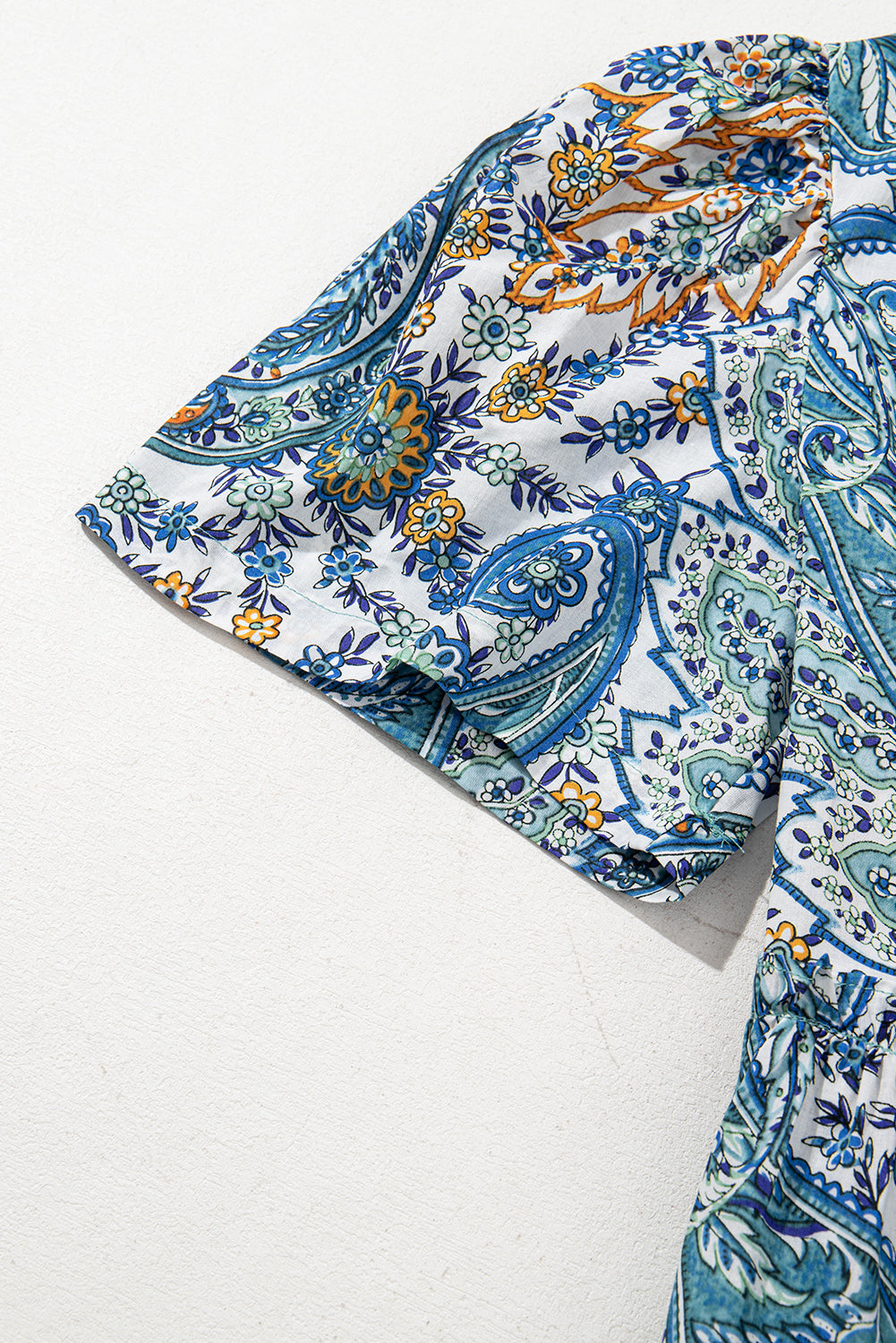 Vestido bohemio con estampado de cachemira de flores*