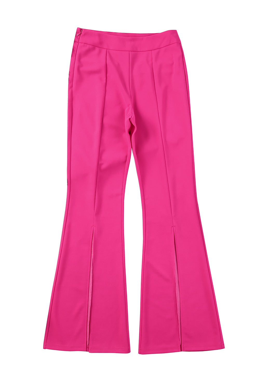 Pantalon à taille haute de l'ourlet divisé en rose