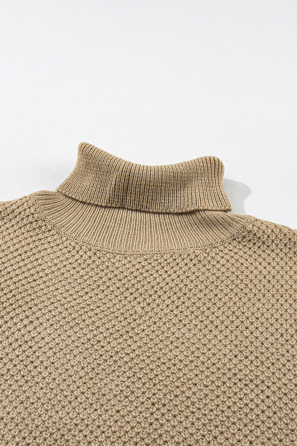 Pale Khaki Coutre à col roulé Pull à manches courtes