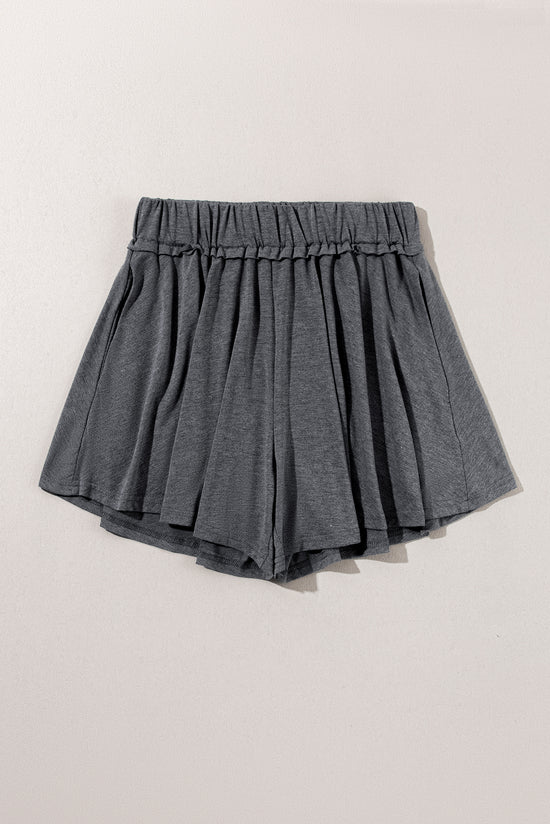 Culotte gris de falda corta con cintura elástica